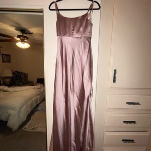Rose quartz Revelry satin bridesmaids dress size 4